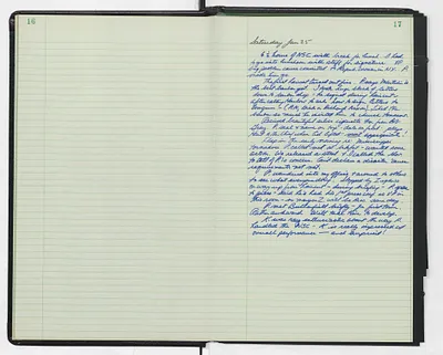Handwritten journal entry for January 25, 1969