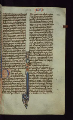 Historiated Initial ""I"" with St. John and an Eagle