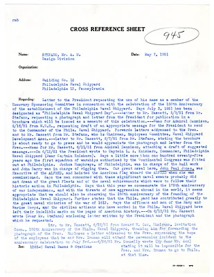 Cross Reference Memorandum