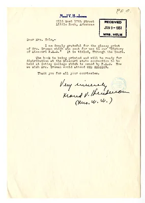 Letter from Maud Henderson to Edith Helm