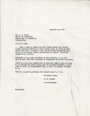 Letters Sent to Dr. S.C. Lind, December 18, 1935