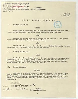 Memorandum, Daily Korean Bulletin