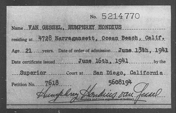 Van Gessel, Humphrey Hondius - 1941