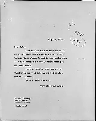 Franklin D. Roosevelt letter to Robert Kennedy and reply
