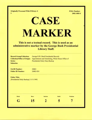 [Presidential Daily Backup] 11/11/1992
