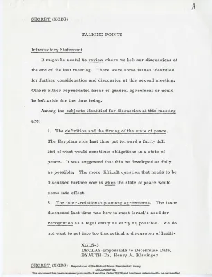 Saunders Memoranda - Sensitive Egypt/Hafez Ismail 1973 [4 of 5]