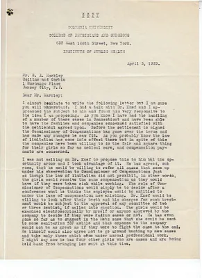 Letters Received to E.A. Markley, April 5, 1929