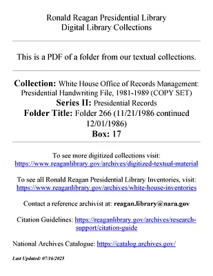 Folder 266 (11/21/1986 continued - 12/01/1986)