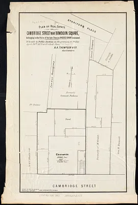 Plan of real estate on Cambridge Street near Bowdoin Square, belonging to the heirs of the late Deacon Moses