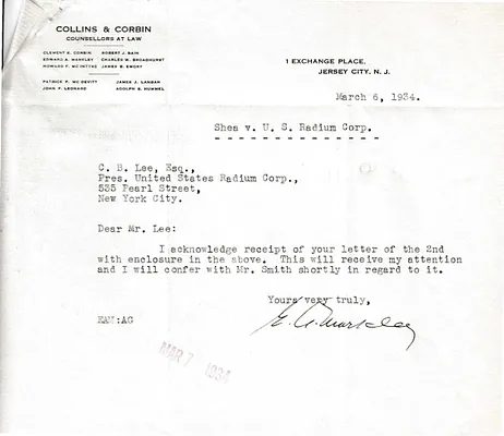Letters Received to C.B. Lee, March 6, 1934