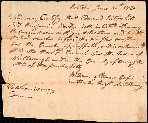 Discharges, 1780-1781