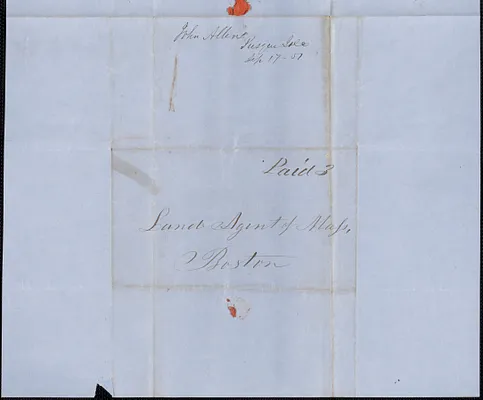 John Allen to Samuel Warner, 17 September 1851