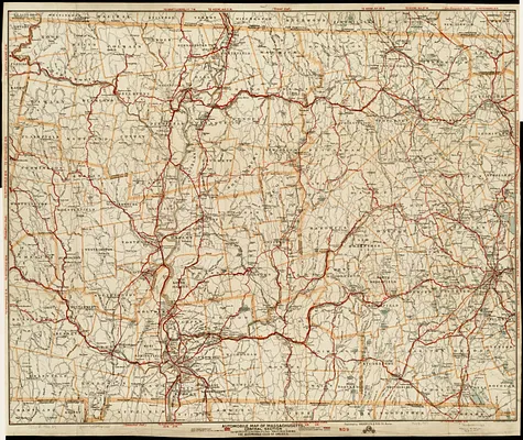 Automobile map of Massachusetts