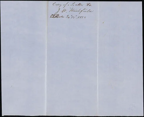 Copy of a letter from Samuel Warner to J. W. Stinchfield, 15 September 1852