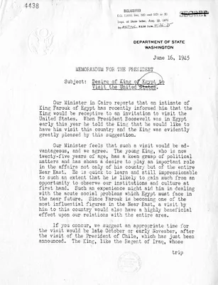 Memorandum from Acting Secretary of State Joseph Grew to President Harry S. Truman