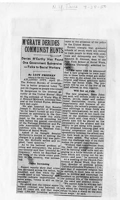 McCarthy Attack: Newspaper Clippings