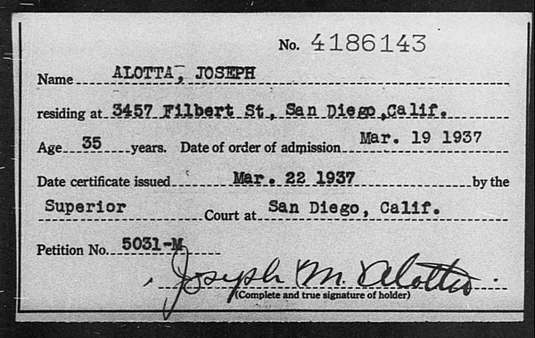 Alotta, Joseph - 1937