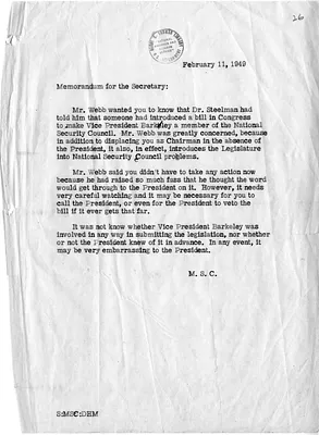 Memorandum for Secretary of State Dean Acheson