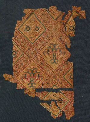 Fragment with jewel-like silk