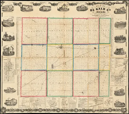 Map of De Kalb Co., Indiana