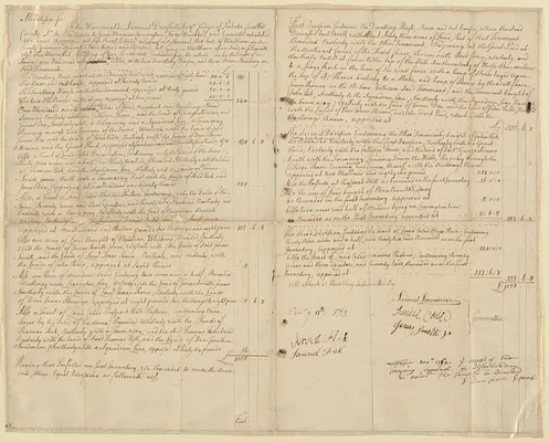 Probate inventory and division of the estate of Samuel Fisk of Waltham