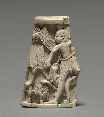 Decorative Plaque: Man; and Griffin in Combat