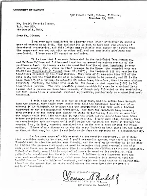 Letter from Clarence Berdahl to Daniel F. Clancy