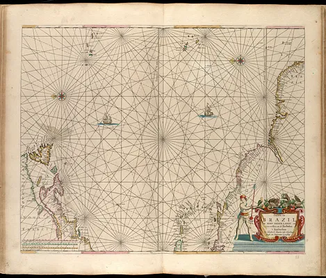 Pascaerte van Brazil en Nieu Nederlandt, van Corvo en Flores tot de Barbados
