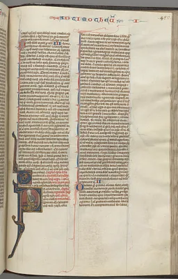 Fol. 456r, Timothy I, historiated initial P, Paul seated