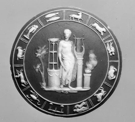 Medallion with Apollo and Zodiac Border