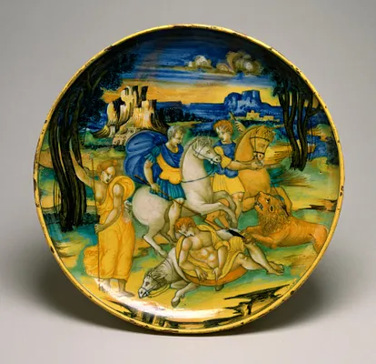 Dish with Lion Hunt