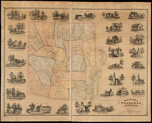 Map of the town of Woodbury, Litchfield County, Connecticut