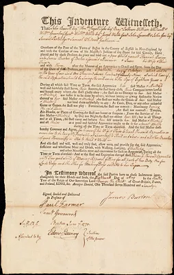 Hannah Barjer indentured to apprentice with James Burton of Boston, 18 May 1770