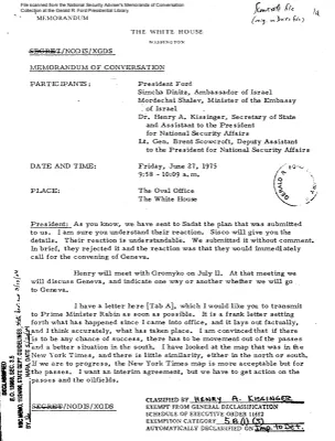 June 27, 1975 - Ford, Kissinger, Israeli Ambassador Simcha Dinitz