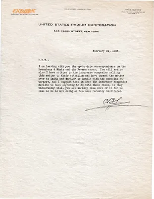 Letters Received to H.H. Barker, February 24, 1933