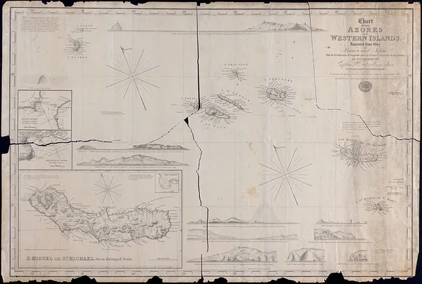 Chart of the Azores or Western Islands Improved from those of Fleurien and Tolino with the Rectification of longitude given in Purdy's Memoir on the Atlantic, as confirmed by Captain Wm Fitzwilliam Owen in his majesty's ship Leven 1820