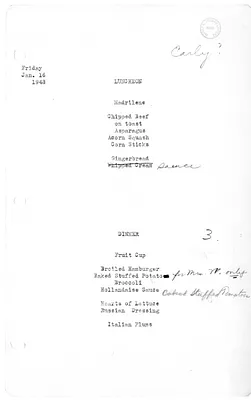 White House Luncheon and Dinner Menu