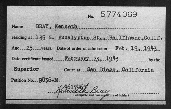 Bray, Kenneth - 1943