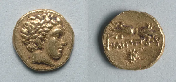 Obol: Head of Apollo (obverse); Thunderbolt (reverse)