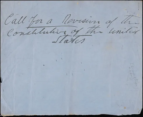 Typescript: "Call for a revision of the constitution of the United States.", [London, [approximately 1927-1930?]