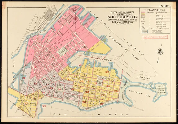 Outline & index map of South Boston, wards 13, 14, & 15, and part of 16, city of Boston