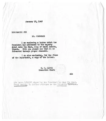 Memorandum from M. C. Latta to Stanley Woodward