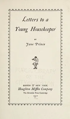 Letters to a young housekeeper