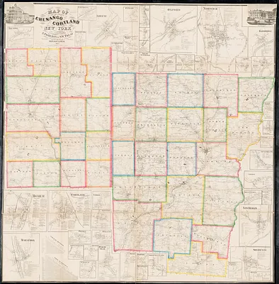 Map of the counties of Chenango and Cortland, New York