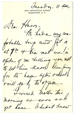 Letter from Bess W. Truman to Harry S. Truman
