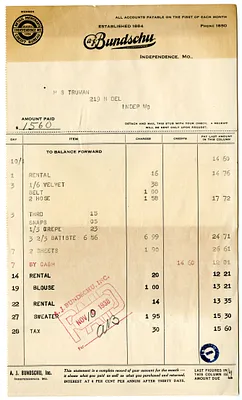 Bill from A. J. Bundschu, Inc.