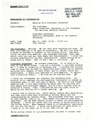 Meeting with Mikhail Gorbachev, May 31, 1990