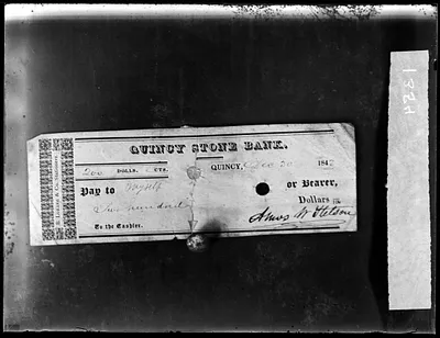 Quincy Stone Bank check