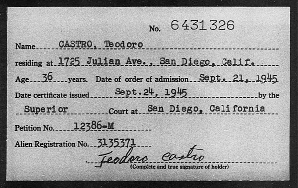 Castro, Teodoro - 1945