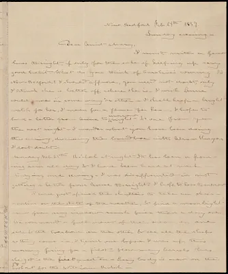 Letter from Debora Weston, New Bedford, [Mass.], to Mary Weston, Feb. 24th, 1839, Sunday evening